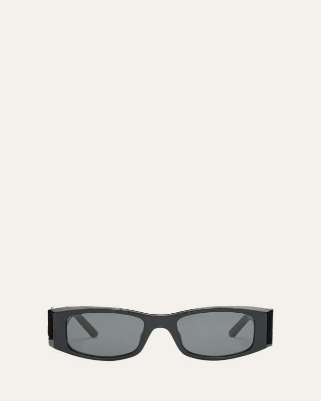 Angel Black Acetate & Metal Rectangle Sunglasses